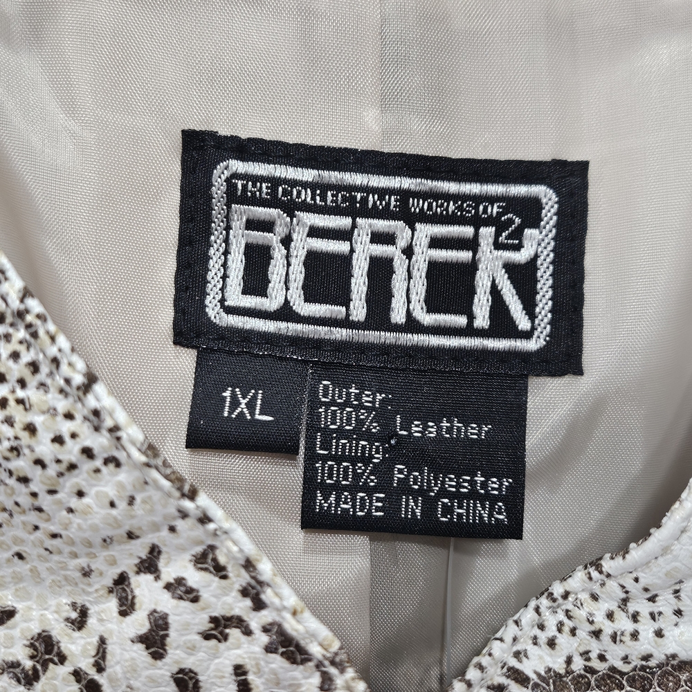 Berek Snakeskin Python Print 100% Leather Tan Cre… - image 6